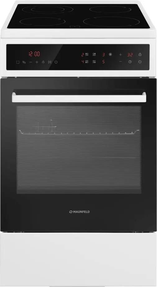 Электрическая плита MAUNFELD MEC511CW10TD,  стеклокерамика,  белый [ка-00018162]